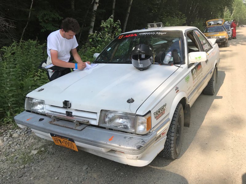 My RX and co-driver Brian Silvestro of Oppositelock at New England Forest Rally 2017.